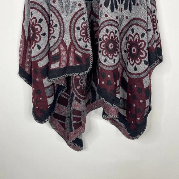 2/$30 NEW Boho Southwest Ruana Oversized Open Wrap Poncho Blanket Scarf - Picture 6 of 11